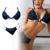 Zeriluna Rhinestone Lace Push-Up Lingerie Set: Enhancing Bust and Silhouette.