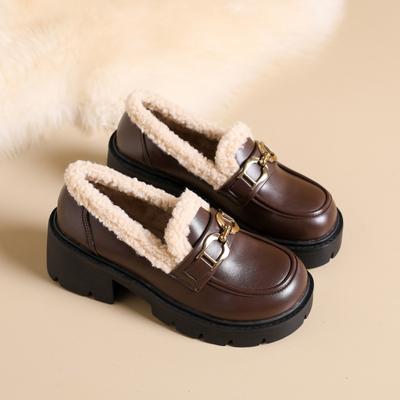 2 Plattform-Kleinschuhe im britischen Stil, Leder, 22, neuer Temperament-Stil, schwarze Fee, Muffin
