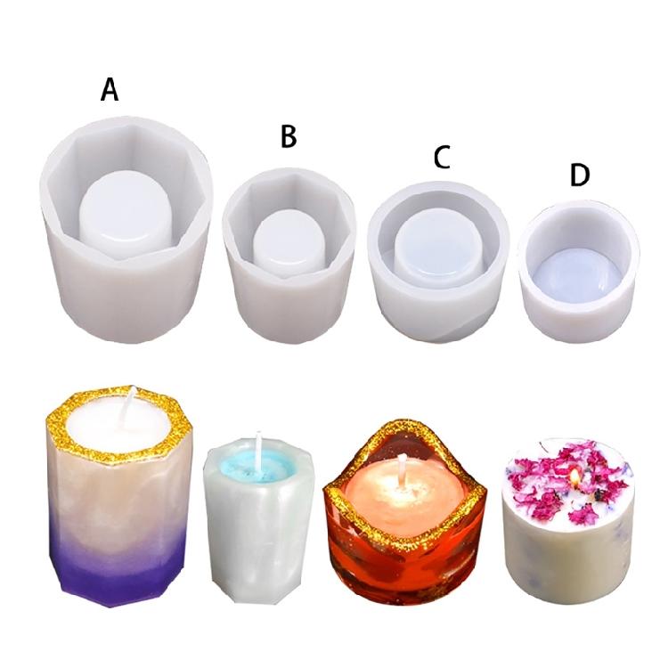 Cylinder Shape Silicones Candle Holders Molds for Making Pen Holders Tealight Candle Holders Home Decoration Art Craft