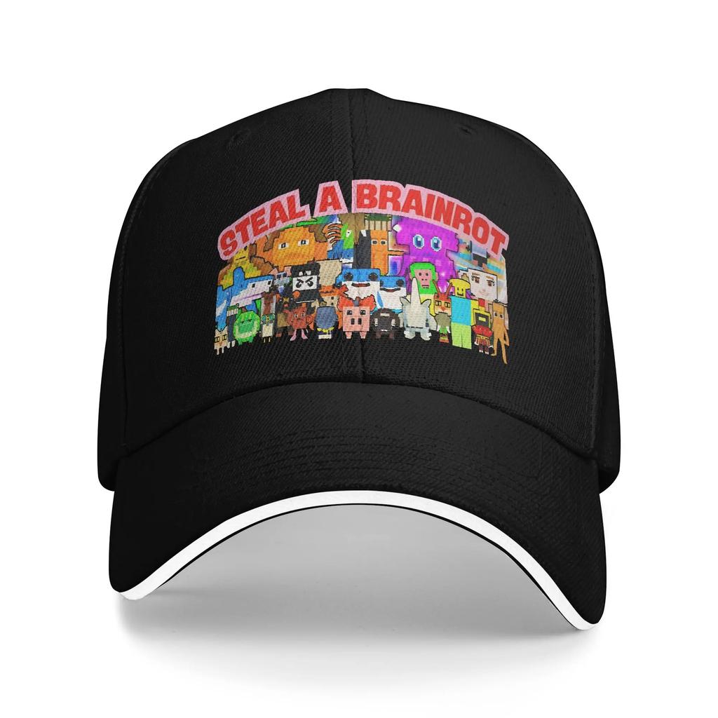 Steal A Brainrot Game Baseball Caps Hip Hop Sandwich Caps Unisex Adjustable Dad Hat Outdoor
