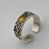 Unisex Adjustable Sun Motif Ring In Plated Geometric Design Retro Vintage Style Statement Jewelry