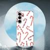 Candy Canes For Samsung Galaxy S25 S24 S23 Ultra S22 S21 Plus S20 Black Soft Silicone Protective Case