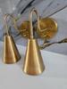 Modern Brass Wall Sconce Handmade Cone Shape Light Fixture Minimalist Bedside Lamp Mid Century Vanity Wall Lighting Home Decor Light Fixture