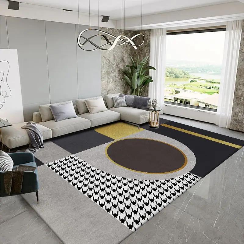 

Легкий Роскошный Геометрический Ковер Домашний Гостиная Ковер Большой Площади Украшение Гостиной Ковры Мягкие Коврики для Спальни Толстый Придверный Коврик 80*120cm