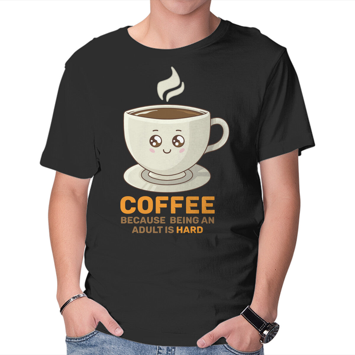 Unisex Crew Neck T-Shirt Adulting Is Hard Graphic Short Sleeve Casual Tee XXL