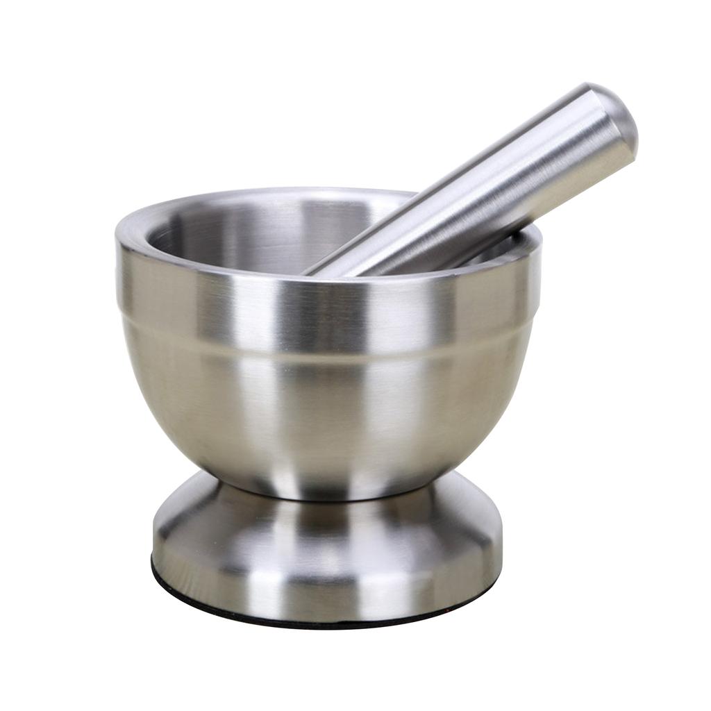 Thicken Metal Pestle Pedestal Bowl Garlic Press Pepper Spice Garlic Grinder Pot