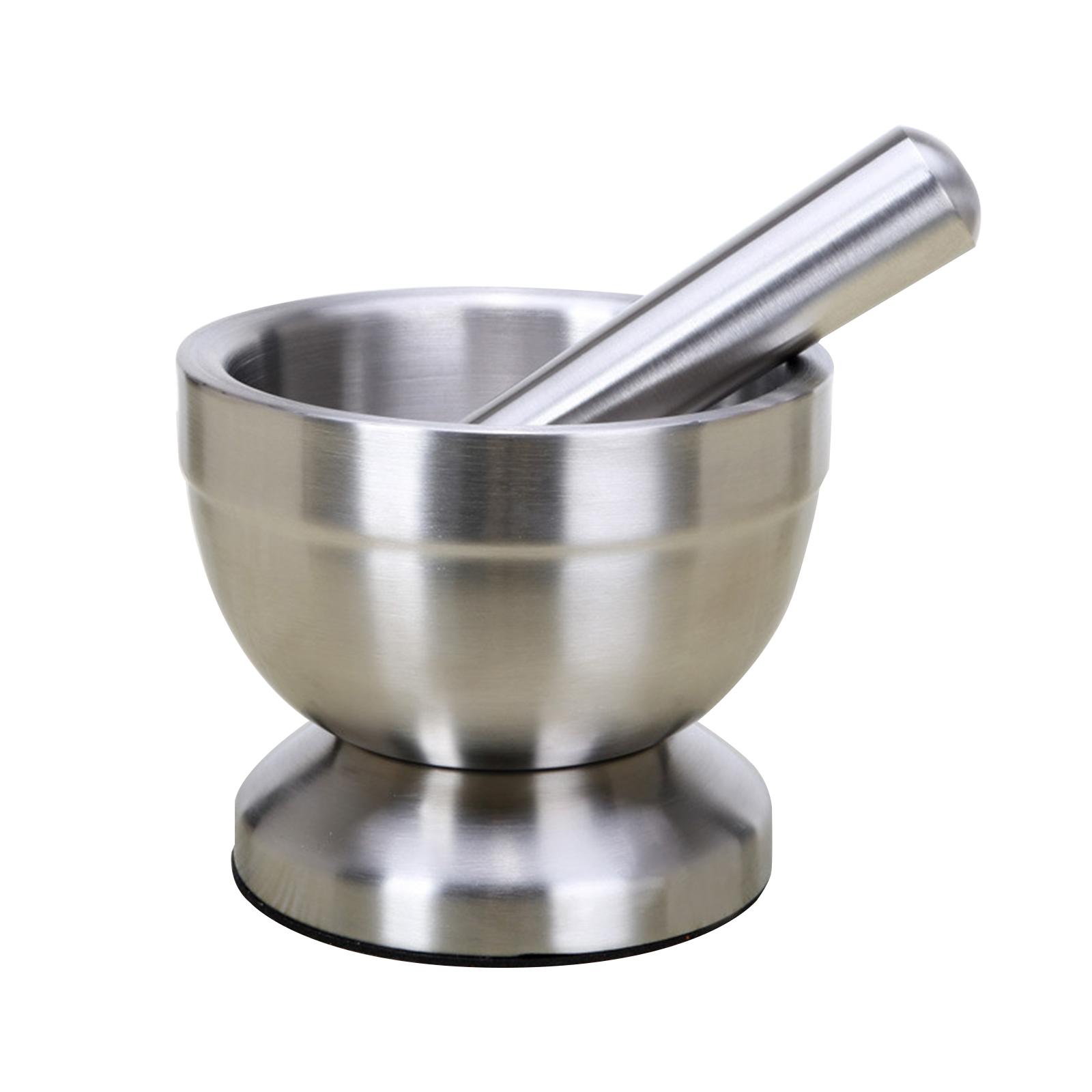 Thicken Metal Pestle Pedestal Bowl Garlic Press Pepper Spice Garlic Grinder Pot