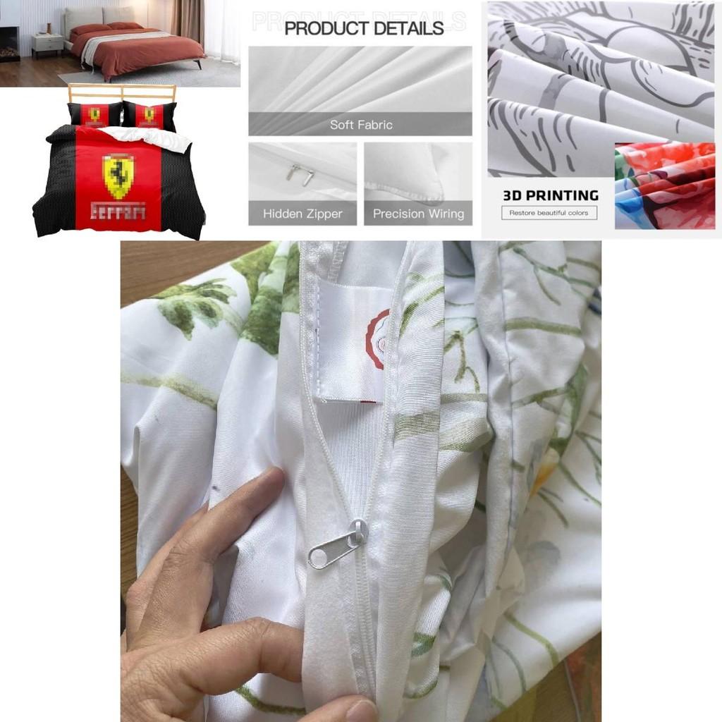 Ferrari Pattern Digital Print Comforter Set With Reactive Dyeing For Bedroom Decor