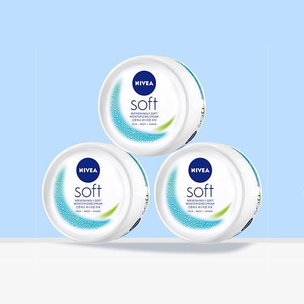 NIVEA Soft Refreshing Moisturizing Cream 200ml x 3 3 creams