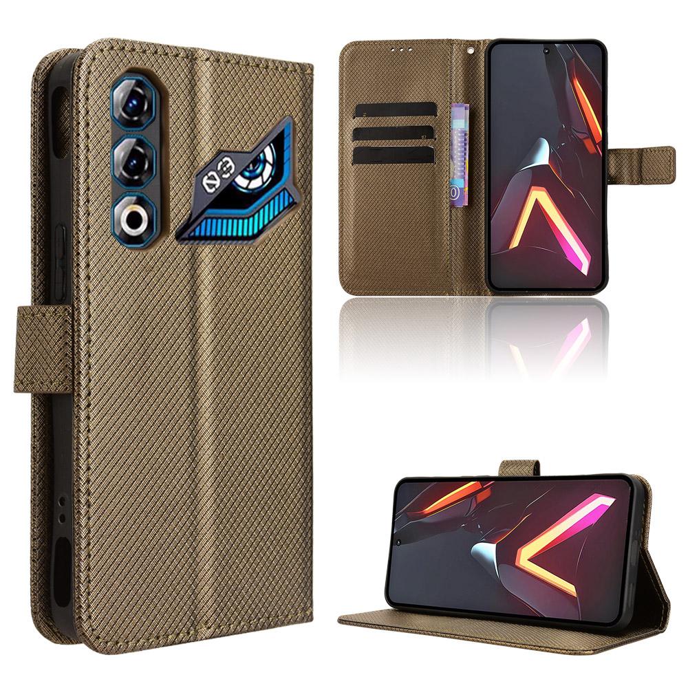 For ZTE Nubia Neo 3 GT 5G Leather Wallet Case with Strap Diamond Texture Phone Cover
