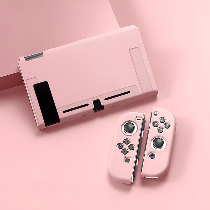 

Protective Case Compatible With Switch OLED Console And Joy-Cons, Switch Can Be Inserted In Dock With Shell Pink