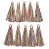 20pcs/lot Colorful Silk Tassels Metal Caps Tassel Charms Pendant For DIY Jewelry Making Handmade Earrings Pendant Accessories