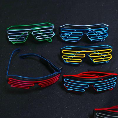 Fashion Wireless LED Glowing Glasses Double Colors Cool Luminous Glasses Glow-in-the-dark Colorful Neon Glasses Christmas Decor