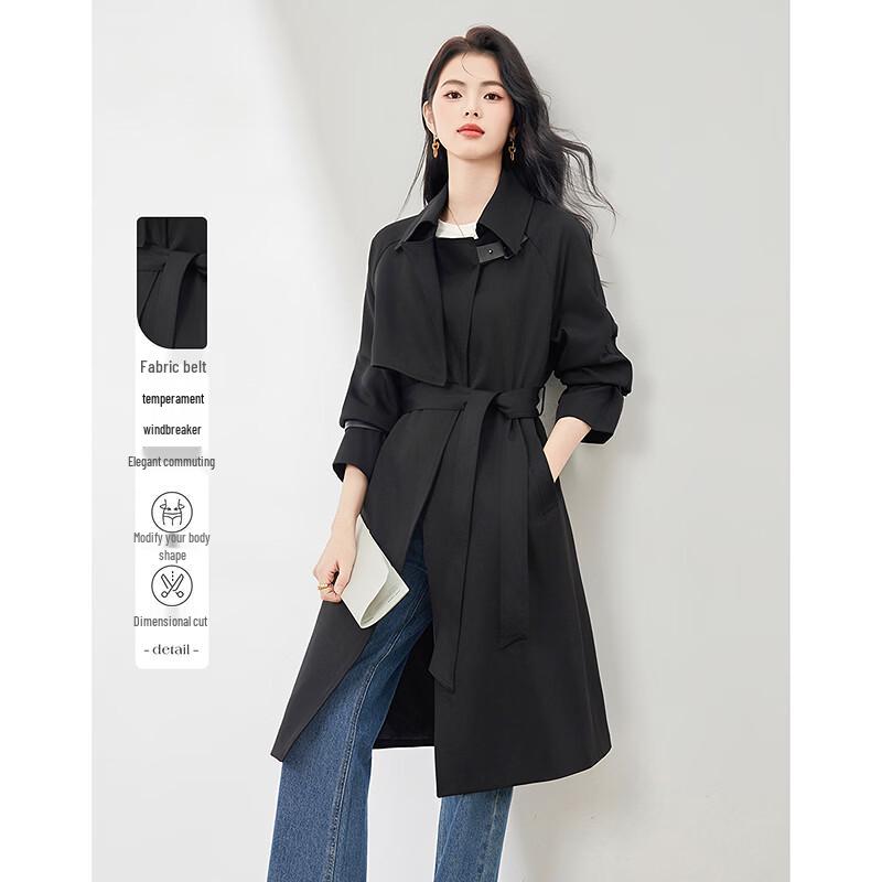 Korean Style Lapel Trench Coat for Petite Women S