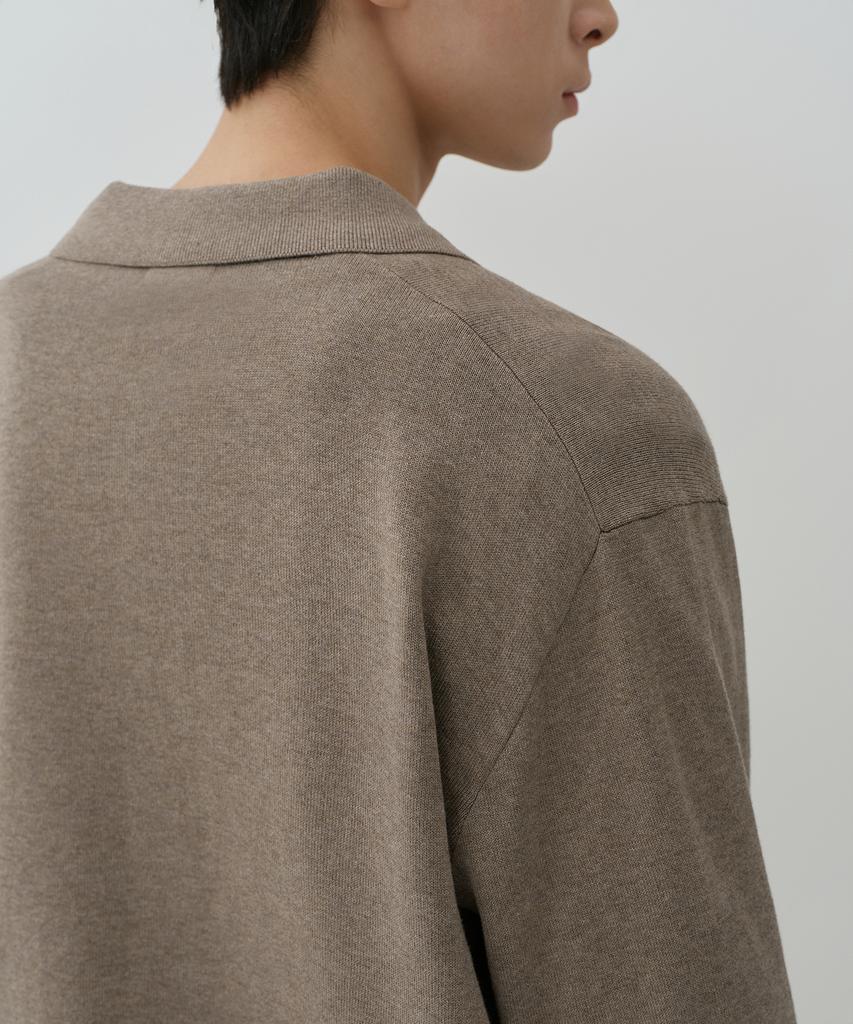 Musinsa Standard Washable Supima Cotton Collared Cardigan [Heather Beige]