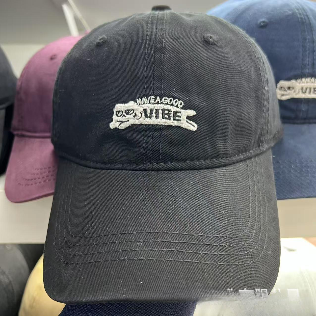 

New Cat Embroidered Baseball Cap Big Head Surround Sun Protection Travel Versatile Cute Japanese Baseball Cap One Size