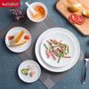 9-inch Pure White Ceramic Shallow Dinner Plates (10-Pack)