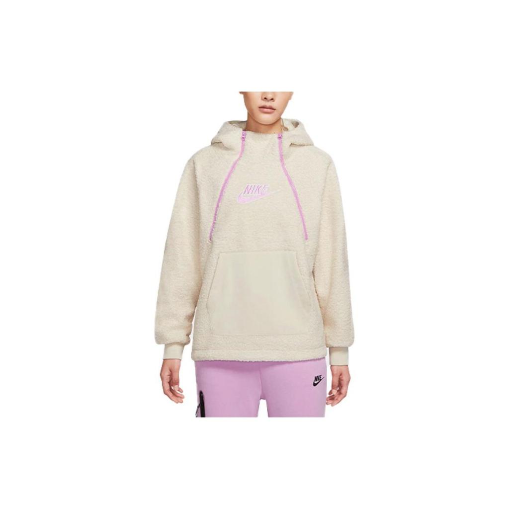Nike Sportswear Fleece Pullover Hoodie Women Tops Fossil DC5140-206
