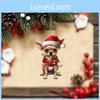 Adorable Acrylic Cartoon Dog Christmas Car Ornament For Joyful Vehicle Decor