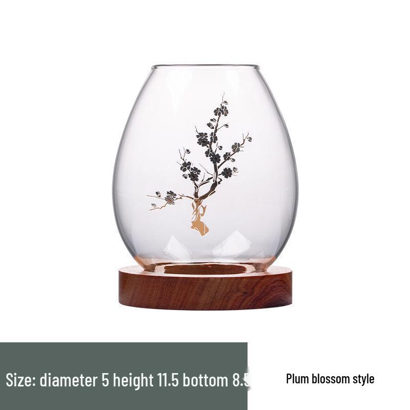 Японский стеклянный подсвечник в стиле Дзен - Романтический ароматерапевтический орнамент, Ветрозащитный ретро-дизайн для дома или рабочего стола.