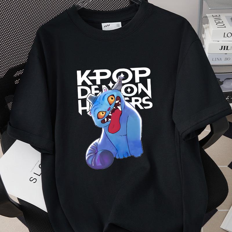 Kpop Korean Wave Witch Hunt Trendy Casual Short Sleeved Printed T-shirt 5988