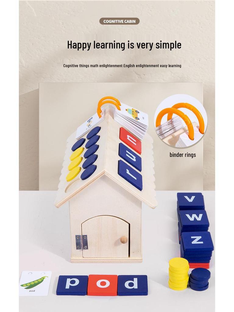 Educational Wooden Busy House: Multifunctional Toy for Early Learning in English & Math