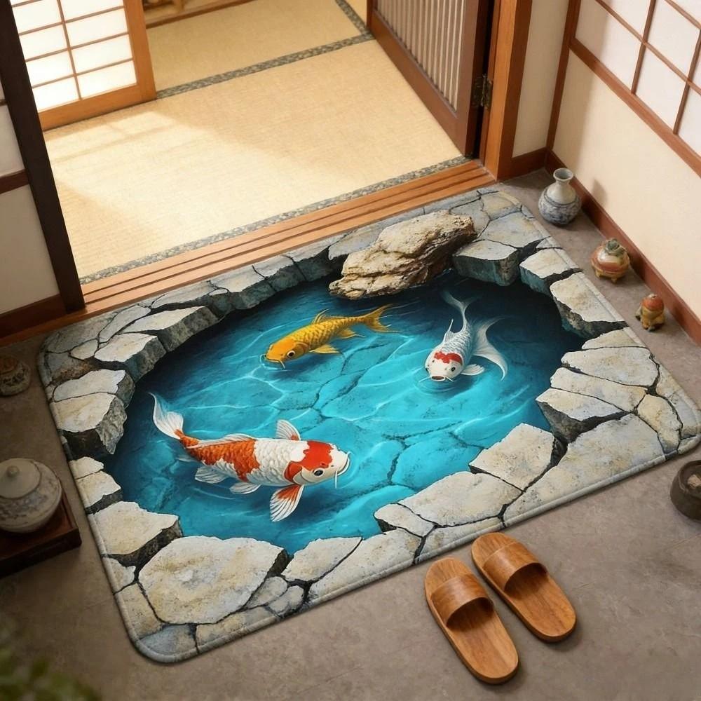 3D Optische Täuschung Fußmatte Rutschfest Schlafzimmer Türteppich Kreativität Badezimmer Teppich Heimdekoration