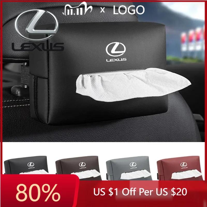 2026 Hot Interior Stickers Car Tissue Organizer Bag Paper Towel Storage Box For Lexus LS LC RZ IS350 ES300 GS350 CT200h GX460 LX