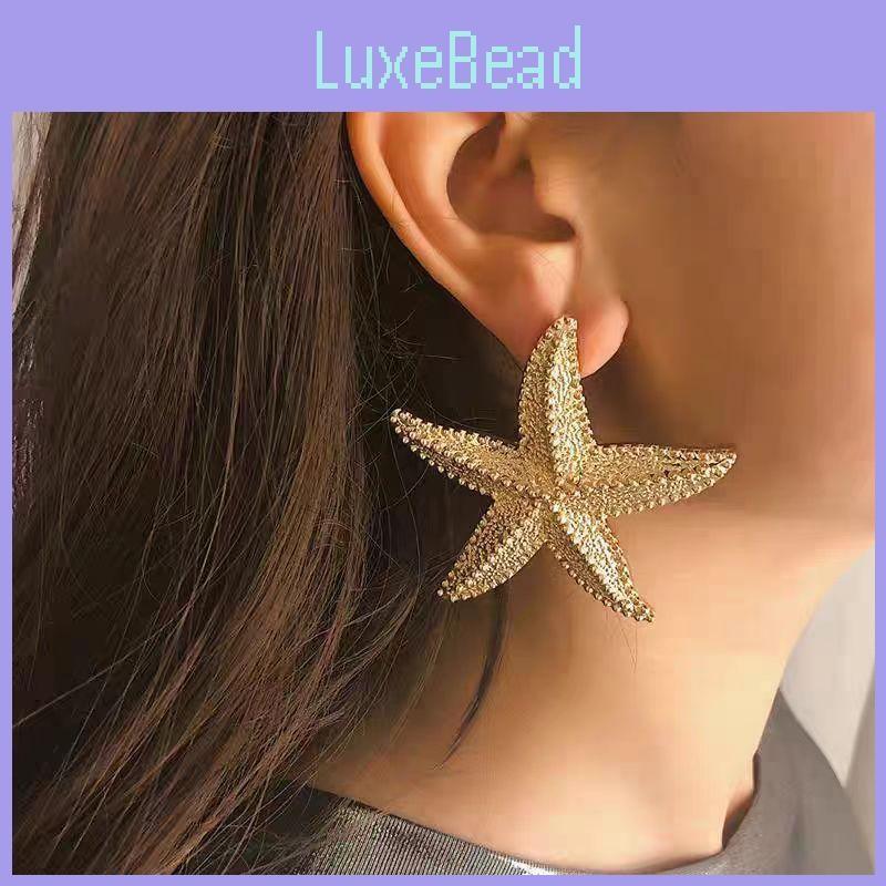 Silver Starfish Beautiful Earrings Alloy Plated Chic Summer Jewelry Holiday