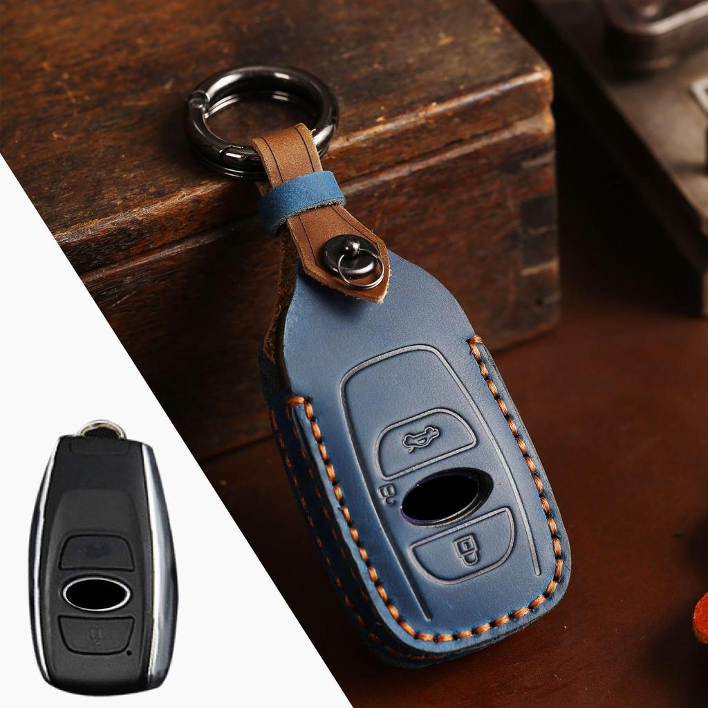Echtes Leder Schlüsselmäppchen für Subaru Forester, Outback, Legacy Schlüsselanhänger
