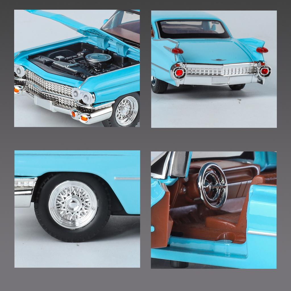 1:32 Cadillac Eldorado Biarritz Classic Retro Car Alloy Metal Diecast Model Car Miniature Vehicle High Simulation Gift Boyfriend