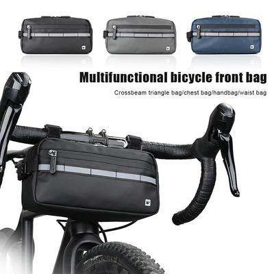 2021 New Bike Front Handlebar Bag Bicycle Bags Frame Pannier Bag Waterproof Multifunction Portable Shoulder Bag Bike Accessories