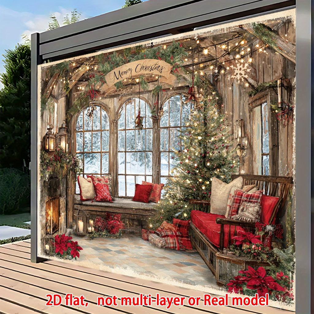 1Pcs Elegant Rustic Farmhouse Decoration Background Winter Backdrop Decorations For Photo Studio Photo Booth Christams Party