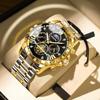 Binbang BINBOND Men's Luminous Waterproof Quartz Flywheel Watch - Genuine Business and Student Style, High-End Design.