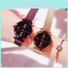 Stylish Women's Prismatic Glass Starry Sky Stainless Steel Bracelet Quartz Wrist Watch