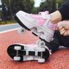 NEW Children's Sports Roller Skates Deformation Shoes 4-wheeled Roller Skates Adult Speed Skate Shoes Deformation Wheel Sneaker