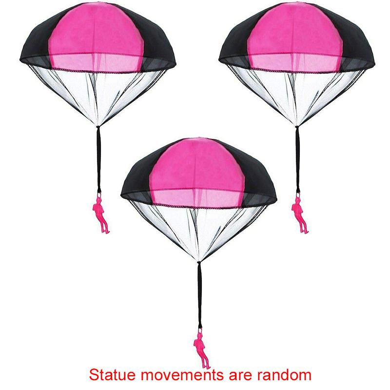 3PCS Hand Throwing Parachute 6 Colors Available Outdoor Interactive Sport Aerial Flying Parachute for Backyard Park Activity ZYF