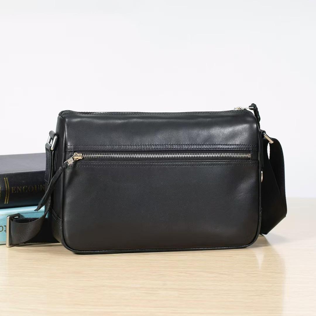 

Одноплечевая сумка Мужская сумка через плечо из натуральной кожи Простая круглая сумка-ведро Объемная одноплечевая сумка чёрный