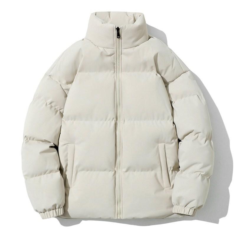 Winter Baumwollgepolsterte Kleidung Herren Stehkragen Verdickte Jacke, Winter Trendmarke Lockere Baumwollgepolsterte Jacke, Kältefest und Warme Brotkleidung