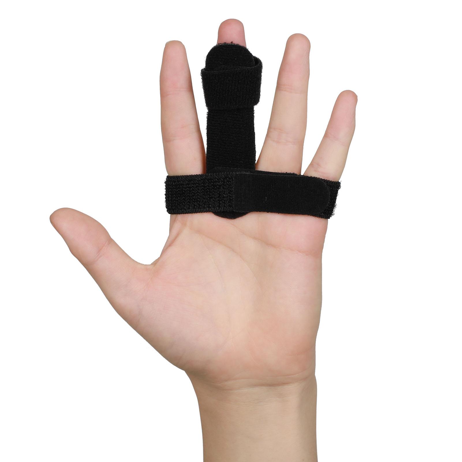 

FBA boutique latest improved black finger guard with steel plate finger orthosis combination product