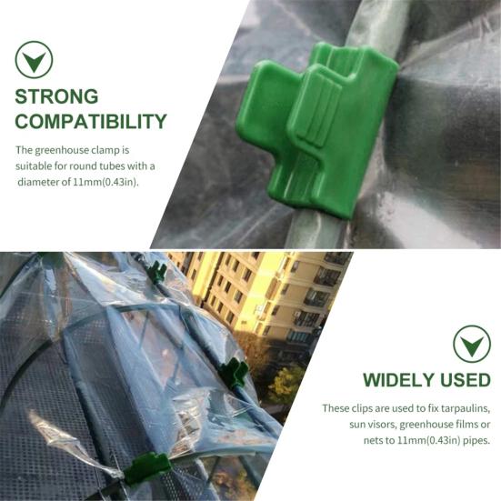 30 Pcs Greenhouse Clamps Reusable Greenhouse Hoop Clips Support Frame Grow Tunnel Clips Secure Garden Mesh on Hoops for Wind Snow Protection