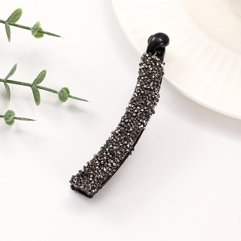 New Color Pan Hair Banana Clip Light Luxury Stone High-end Fashion Ponytail Clip Hair Accessories Hairpin