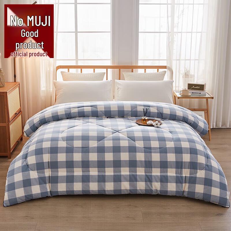 

Muji Simple Grid Cotton Quilt with Silk Blend