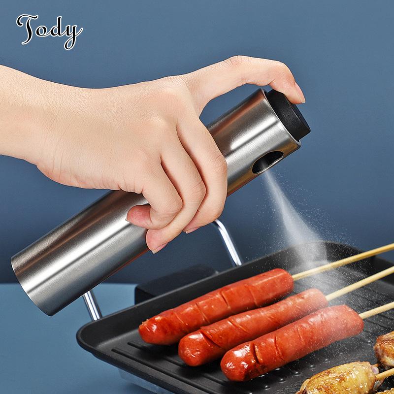 260ml Glass Press-Type Oil and Water Spray Bottle - Non-Drip, Transparent Kitchen and Watering Can.