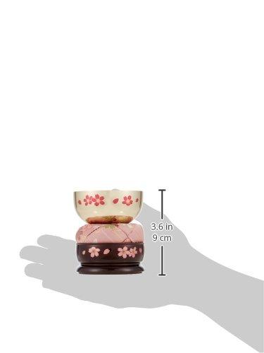 Sunmany Mini Orin Set, Authentic Maki-e 2.5-inch, Made in Japan, Modern Buddhist Altar Rin, Small and Cute, Cherry Blossom Design, Perfect for Daily O