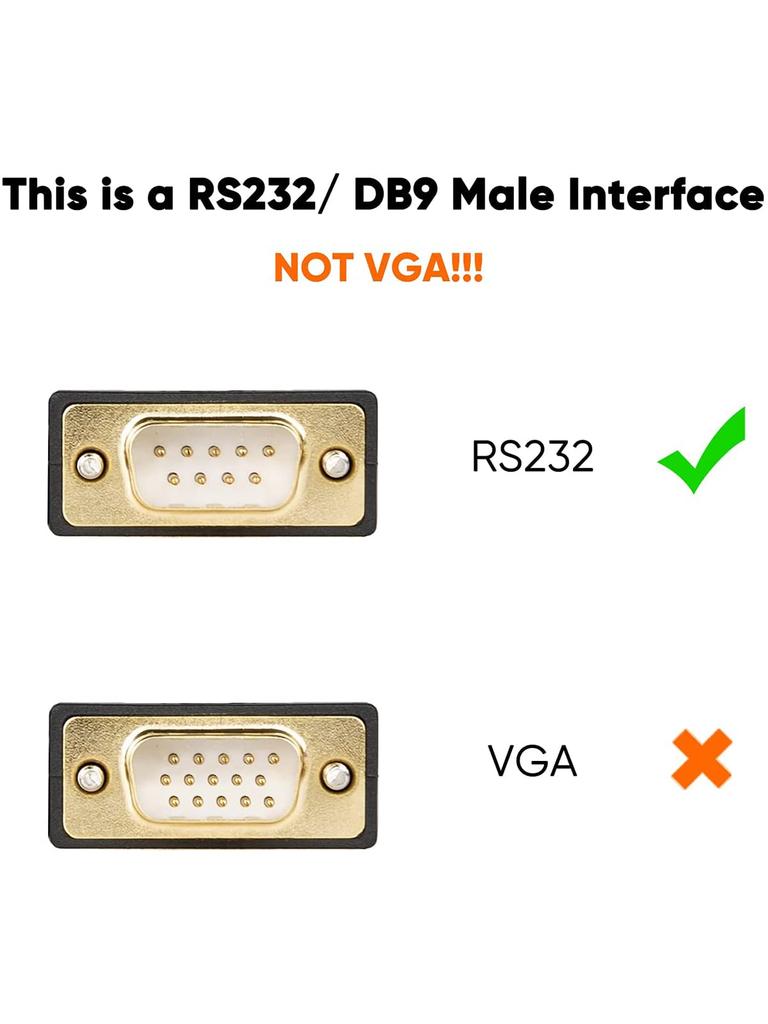 CableCreation USB na RS232 PL2303 USB na RS232 DB9 Sériový adaptér Kompatibilní s operačním systémem Windows Adaptér, 3-balení, Čipová sada, Pozlacený 2.0 (mužský) (mužský)