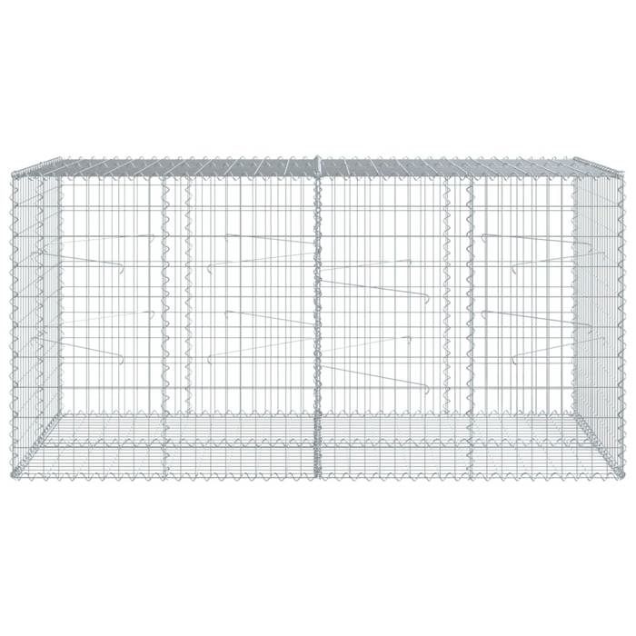 VidaXL Panier gabion avec couvercle 200x100x100 cm fer galvanisé, mur en gabion, mur de soutènement en gabion, clôture en 3295192