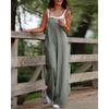 Women Casual Suspenderjumpsuit European and American Women Dark Green Casual Sling Wide Leg Jumpsuit
