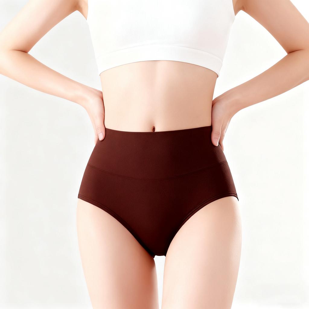 Female Spring and Autumn Cotton Abdominal Close Skin Breathable No Trace Middle Waist Triangle Briefs