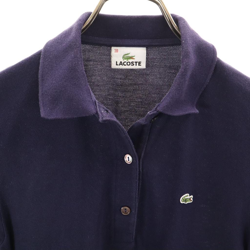 Lacoste Made In Japan Short Sleeve Polo Shirt 38 Navy Fawn Women Used